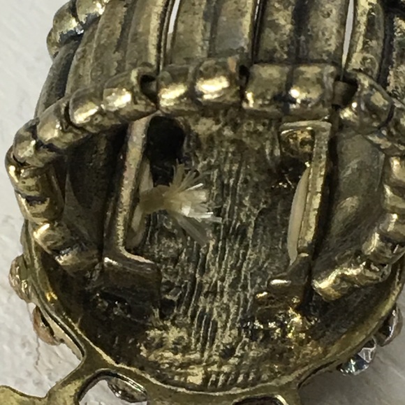 Vintage Rhinestone Owl 🦉Gold Tone Ring - Picture 6 of 8